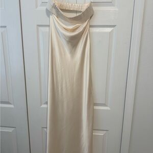 Ivory/Cream Satin Maxi Dress